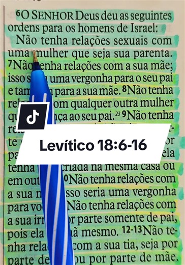 Levítico 18:6-16 🙏 #palavradeDeus #Deusefiel #bibliasagrada #versiculosbiblicos #Versículossagrados