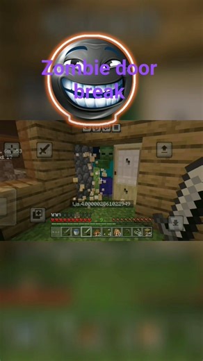 Minecraft pe survival gameplay, zombie door break,#trendingshorts ,#zombiesurvival ,#survivalmode