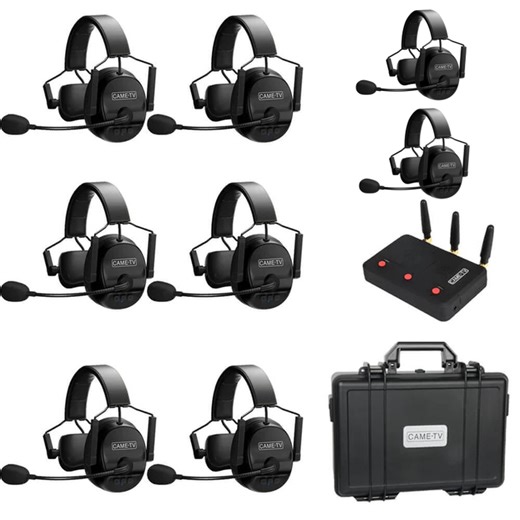 Full-Duplex Professional True Wireless Intercom System 6 Double Headsets