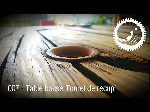 Table Basse avec un touret de récup' - Spool coffee table