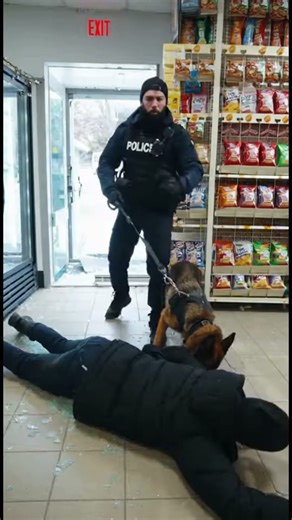 K9 Police Dog Takes Down Minimarket Thief and Assists in Arrest
