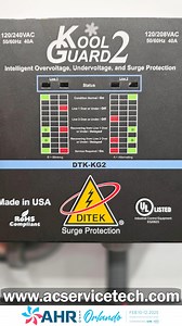 Craig goes over the DITEK Kool Guard 2 surge protector and voltage monitor! This protector also has intelligent voltage protection, allowing for it to be able to guard against over and under voltage issues as well as surge protection built in. Learn more here at www.diteksurgeprotection.com! DiversiTech Corporation . . . #ditek #surgeprotection #koolguard #voltage #monitor #intelligent #voltageprotection #sponor #hvac #hvacr #hvactech #technician #hvacservice #hvacrepair #acservice #acservicetec