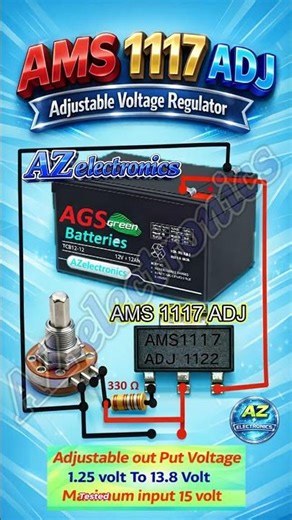 AMS 1117 ADJ Adjustable Voltage Regulator | Working, Pinout & Practical Explanation