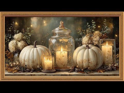 Thanksgiving Celebration Screensaver | Elegant Ambience with Piano Music | 4K Fall Frame TV Art