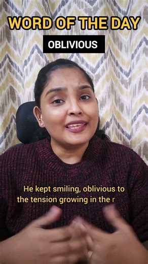 WORD OF THE DAY || OBLIVIOUS #short #vocabulary