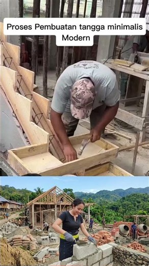 proses pembuatan tangga minimalis modern #construction #idekreatif #seputarbangunan #tukangatangga