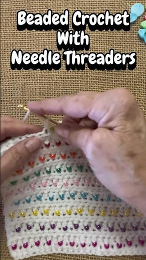 Beaded Crochet - Needle Threader Hack! #crochet #shorts