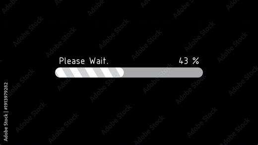 Smooth Gradient Style Please Wait Loading Bar with Percentage Counter Prores Alpha Channel 4K 60fps