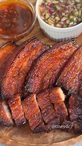 Pork Liempo Barbecue Ingredients: • 500g pork liempo • 1/2 cup banana ketchup • 1/4 cup lemon or lime soda • 2 tbsp calamansi juice • 2 tbsp soy sauce • 2 pcs chopped red chilies • 1 tbsp minced garlic • salt and pepper to taste • 1 tbsp brown sugar • 1-2 tbsp chili garlic oil | Tineydc