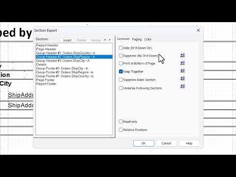 How to Conditionally Suppress Sections in Crystal Reports