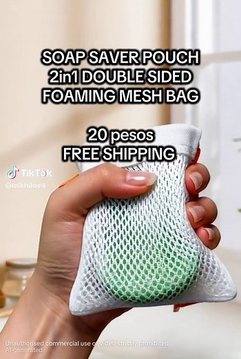 Soap Saver Pouch A must-have bathroom essential designed to extend the life of your favorite soap! This breathable mesh pouch holds both full bars and small scraps, preventing waste while creating rich, creamy lather with every use. Its quick-drying design keeps soap fresh and free from mushy buildup, while the sturdy drawstring closure ensures a secure fit. Perfect for shower, sink, or travel—an eco-friendly way to get the most out of every soap bar! #SoapSaver #EcoFriendlyLiving #BathroomEssen