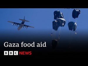Gaza food emergency - on board the aircraft dropping aid to feed the starving | BBC News