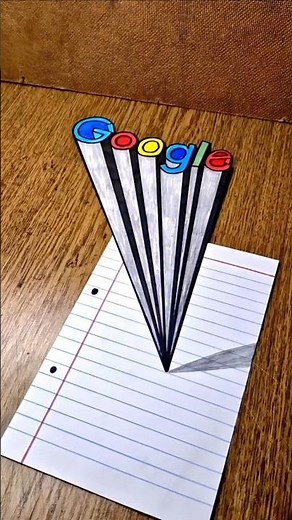 Amazing 3D "GOOGLE" Real Illusion On Paper 😲 #3dart #3ddrawing #drawingtutorial #paperart #easy3d