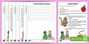 Mental Maths Subtraction Worksheet Pack