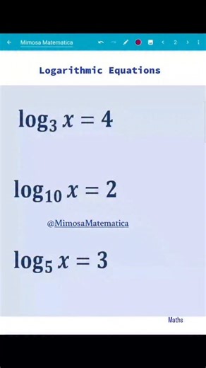 Math Muse on Instagram: "How to solve Logarithmic Equations Mathematics, Matematica, Stem, Gcsemath, Satmath, Mathgcse, Test di ammissione, Logarithmic Equations, Equazione Logaritmica, #30secondsmath #mathematics #matematica #stem #gcsemaths #satmath t#equations #testdiammissione #sattest #logarithms"