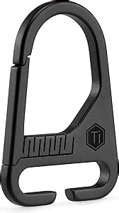 KeyUnity KB00 Titanium Sling Clip Hook, Snap Clasp Carabiner for Keychain, Molle Bag & Shoulder Strap (Black)
