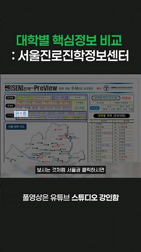 대학별 핵심정보 비교 : 서울진로진학정보센터