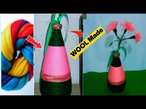 DIY SIMPLE WOOLEN fllower CRAFT || home made vase craft