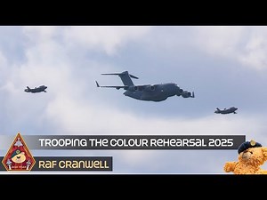 KING'S BIRTHDAY TROOPING THE COLOUR 2025 FLYPAST REHEARSAL F-35B, C-17, P-8, TYPHOON • RAF CRANWELL