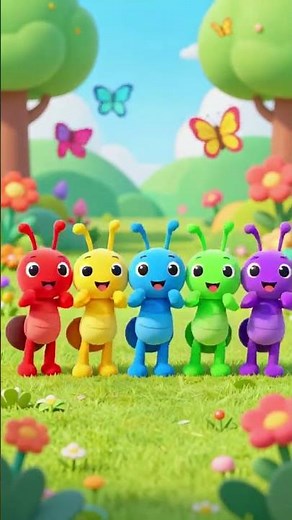 Cute Ants Dance red yellow blue green purple #cartoon #kids #education