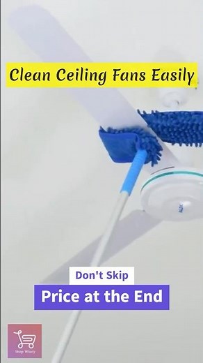 Clean Ceiling Fans Without Climbing! 🧹✨ Flexible Microfiber Duster Hack