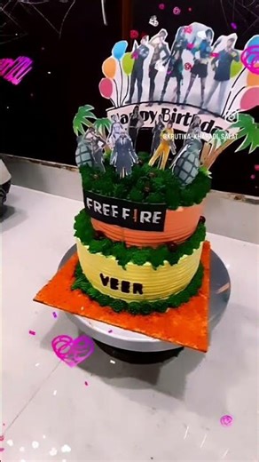 Day-65 Free fire theme cake। Customized cake