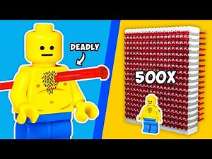 Firing 500 LEGO Spring Loaded Shooters at Minifigures