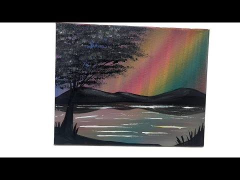 Colourful Northern Lights | Easy painting for beginners!