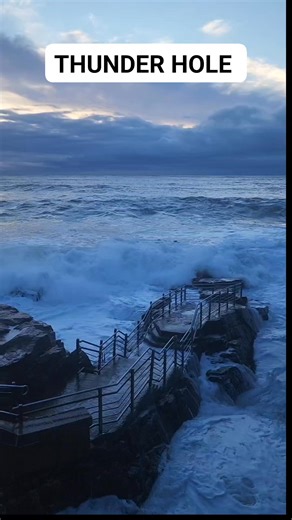 Thunder Hole Acadia National Park on Mount Desert Island Maine. This is what it looks like on big wave big spray days 🌊 #nationalpark #ocean #waves #oceanview | Wayne Bishko