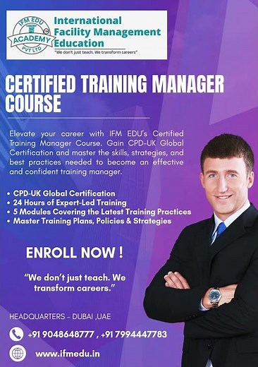 Certified Training Manager Course | CPD-UK Global Certification | IFM EDU