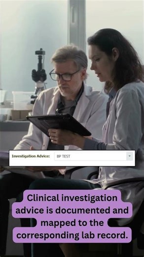 Easily record lab test orders and investigation advice in a structured way.