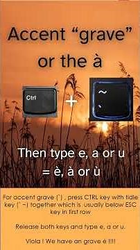 Learn how to type French accents on QWERTY keypad using windows laptop or computer.