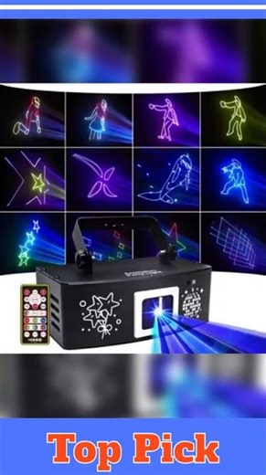 YSH 1W Laser DJ Lights 3D Animated Club Decorative Lighting Remote Control Sound Activated for In...