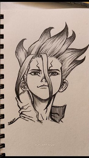 How to draw Senku Ishigami from Dr.Stone #anime #drawing #drstone #senku #art #animeart #fyp #sketch