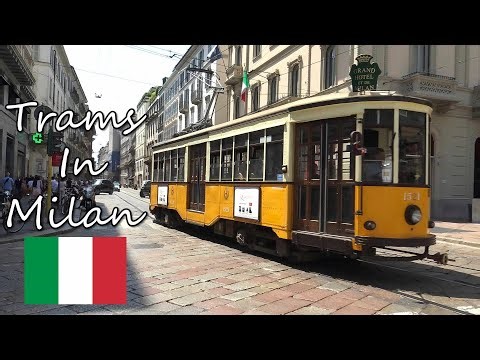 Trams in Milan, Italy