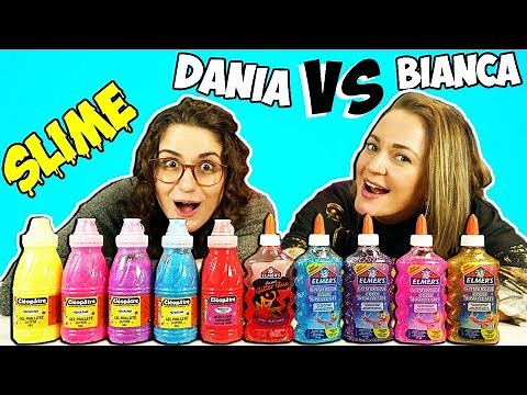 BIANCAS & DANIAS 1.SLIME CHALLENGE JEMALS! Wer macht den besseren Schleim?