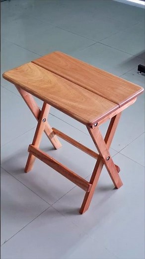 โต๊ะพับไม้สะเดา งาน DIY แบบเรียบง่าย กว่าจะได้แบบนี้ใช้เวลาหลายวันเลยครับ W40 × L60 × H65 Cm