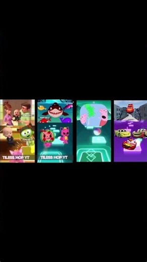 Baby Shark 🆚 Baby Boss 🆚 Peppa Pig 🆚 Lightning McQueen EXE | Tiles Hop coffin dance #tileshop