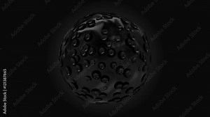 Changing and transforming black alien particle. Loop ready animation.