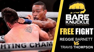 120K views · 3.1K reactions | Flashback  to Reggie Barnett Jr vs. Travis Thompson from BKFC 1! Regggie will face undefeated Dat Ngyugen in the co-main event of BKFC 14 live on Fri. Nov 13th at 8PM EST! Watch More at BKTV: https://watch.bareknuckle.tv/events/821605 | Bare Knuckle Fighting Championship | Facebook
