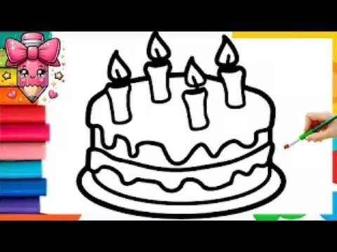Cute Cake 🎂 🎉 Drawing,Painting & Coloring For Kids and Toddlers_ Kids Art