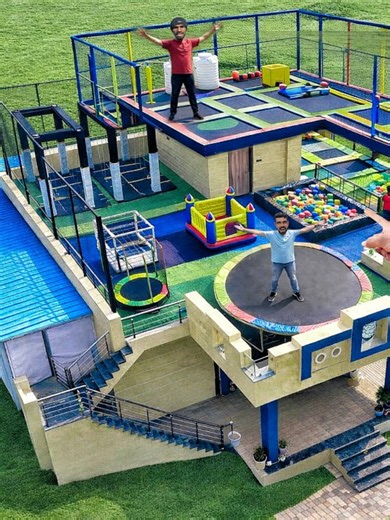 Part no_4 We Built a Trampoline Park on Our Terrace #a1adventure #survival #24hourschallenge #challenge #ournightsurvival
