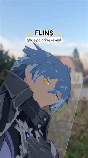Flins Glass Painting Reveal 💛 #genshinimpact