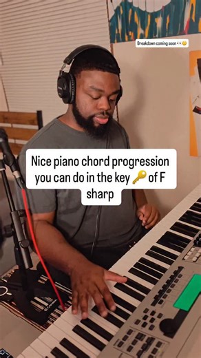 Dan on Instagram: "Nice piano chord progression in the key Of F sharp 🙏🏾 I have something dropping soon soon .. 👀🙏🏾 breaking down my thought process #piano #pianocover #musician #churchmusician #pianolessons #pianochords #pianotutorial #churchmusicians"