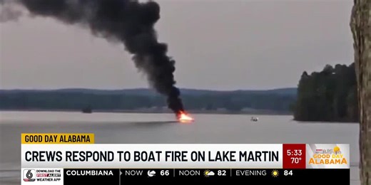 Crews respond to boat fire on Lake Martin