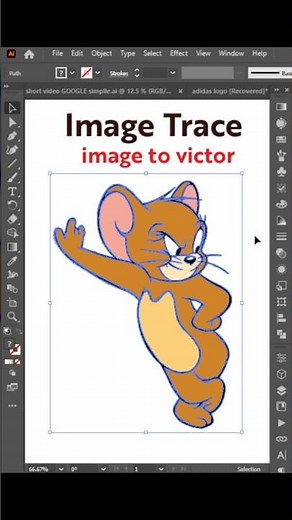convert image to Vector use Image Trace #png #victor #image #trace #adobe #illistrator #shorts