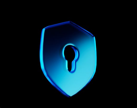 3D security animated icon, web icon, shield animation