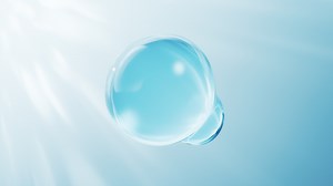 Transparent blue bubbles background, 3d rendering.