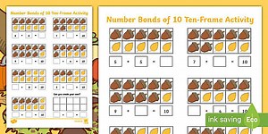 Number Bonds of 10 Autumn Ten-Frame Activity