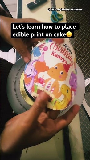 How to place edible print on cake #cake #homemade #chocolatecake #viral #trendingshorts #shortsvideo